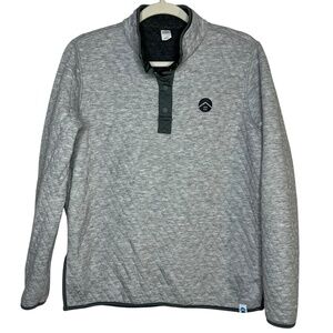 Marine Layer Corbet Reversible Pullover Heather Grey/Charcoal M
